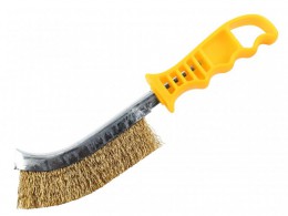 Faithfull Wire Scratch Brush Brass Yellow Handle &pound;5.19